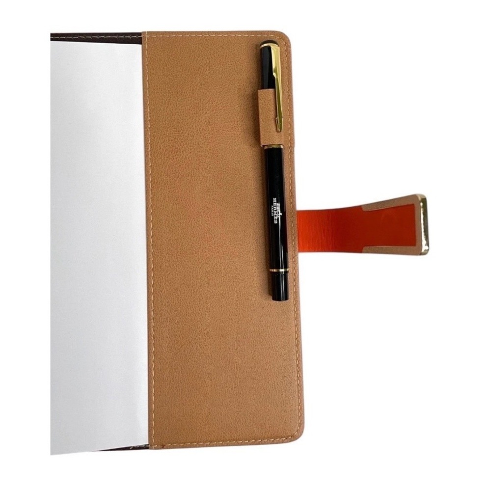 Hermès Orange Notebook + Branded Pen (Lined Refillable Shell - Picture 7 of 9